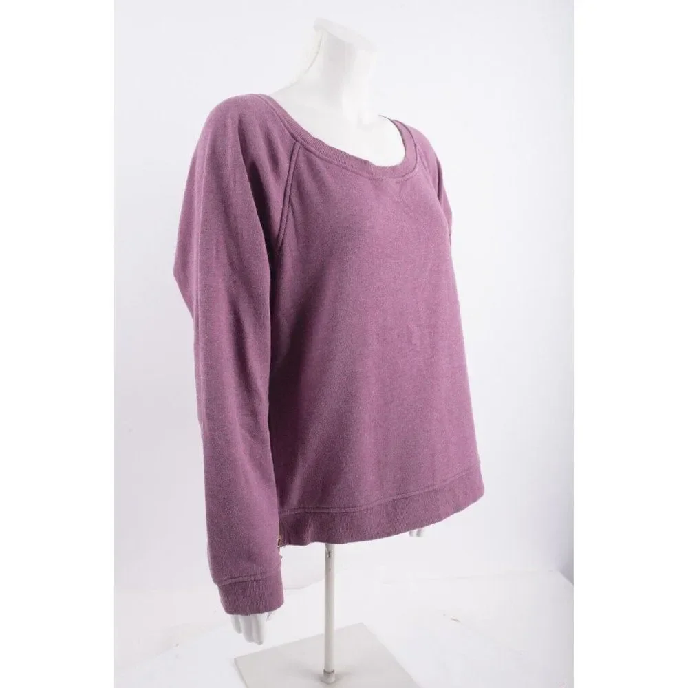 UGG Australia Womens Sweatshirt Morgan XL Purple Pullover Double Knit Fleece_2